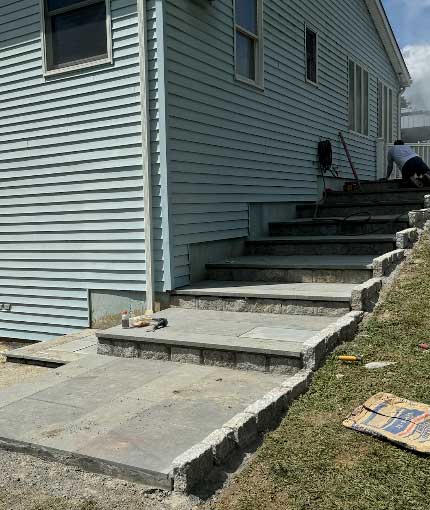 Bluestone Step with Belgian Block Bethel CT