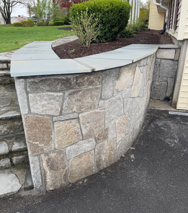 Stone Wall Installation in Brookfield, CT